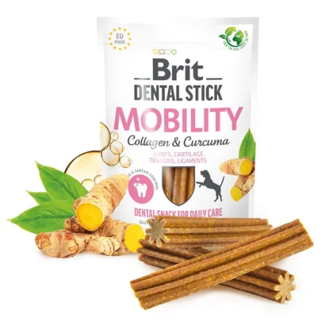 Przysmaki dla psa BRIT dental stick mobility kurkuma kolagen 251g