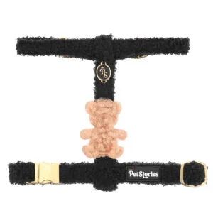 Regulowane szelki guard PETSTORIES czarne teddy bear XS S M