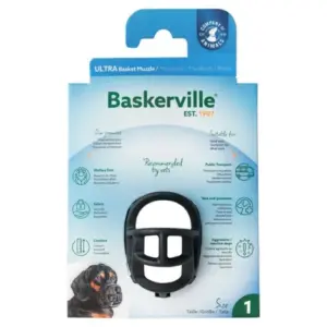 Kaganiec dla psa BASKERVILLE Ultra-1 czarny 22cm