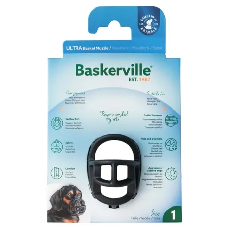 Kaganiec dla psa BASKERVILLE Ultra-1 czarny 22cm Kaganiec dla psa BASKERVILLE Ultra-1 czarny 22cm