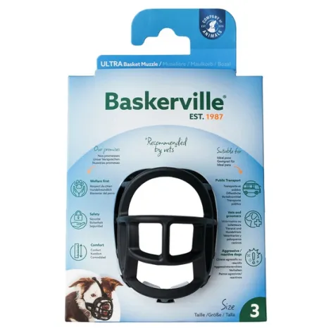 Kaganiec dla psa BASKERVILLE Ultra-3 czarny 28cm Kaganiec dla psa BASKERVILLE Ultra-3 czarny 28cm