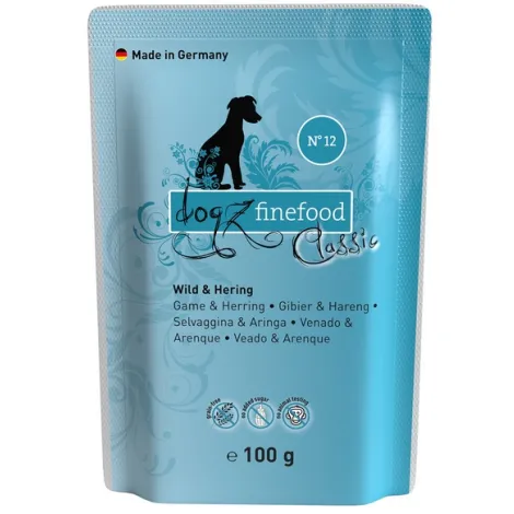 Karma dla psa DOGZ FINEFOOD Classic N.12 Dziczyzna i śledź 100g