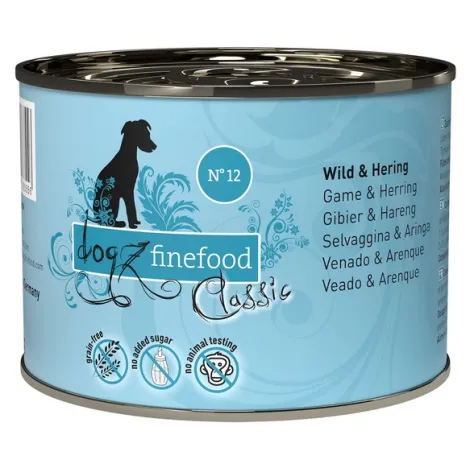 Karma dla psa DOGZ FINEFOOD Classic N.12 Dziczyzna i śledź 200g Karma dla psa DOGZ FINEFOOD Classic N.12 Dziczyzna i śledź 200g