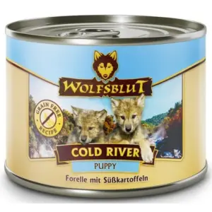 Karma dla psa WOLFSBLUT Cold River puppy pstrąg bataty 200g