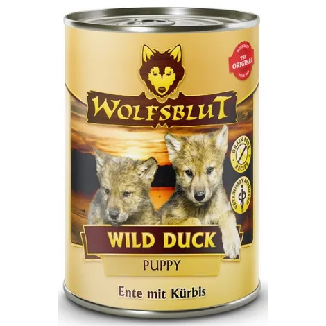Karma dla psa WOLFSBLUT Wild Duck puppy kaczka bataty 395g