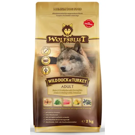 Karma dla psa WOLFSBLUT Wild kaczka indyk bataty 2kg