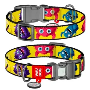 Obroża dla psa COLLAR z QR-paszportem wzór futrzane potwory S