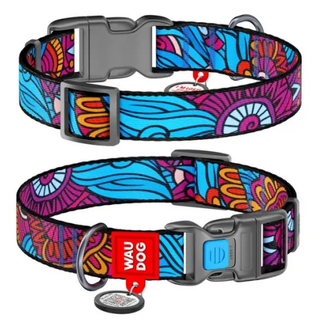 Obroża dla psa COLLAR z QR-paszportem wzór lato 15mm 25-35cm Obroża dla psa COLLAR z QR-paszportem wzór lato 15mm 25-35cm