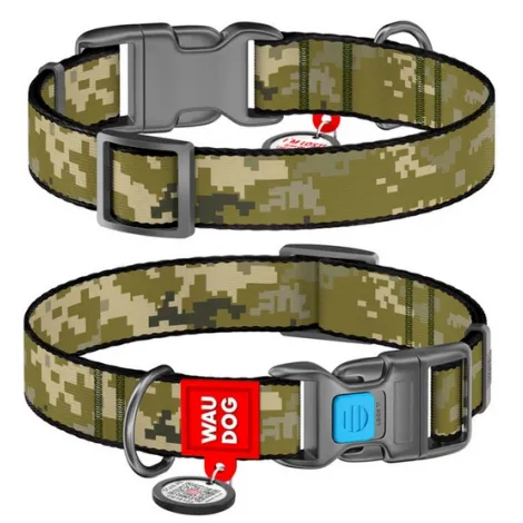 Obroża dla psa COLLAR z QR-paszportem wzór military S Obroża dla psa COLLAR z QR-paszportem wzór military S