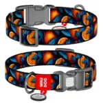 Obroża dla psa COLLAR z QR-paszportem wzór pomarańcze 20mm 28-40cm