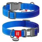 Obroża odblaskowa dla psa COLLAR z QR-paszportem L niebieska