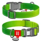 Obroża odblaskowa dla psa COLLAR z QR-paszportem M jasnozielona
