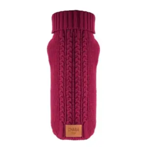 Ubranie dla psa CHABA sweterek z golfem S 26cm bordowy