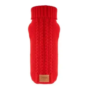 Ubranie dla psa CHABA sweterek z golfem XXL 40cm czerwony