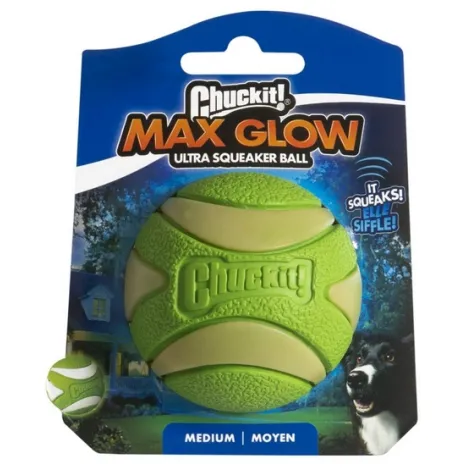 Zabawka dla psa CHUCKIT! Max Glow Ultra Squeaker Ball Medium Zabawka dla psa CHUCKIT! Max Glow Ultra Squeaker Ball Medium