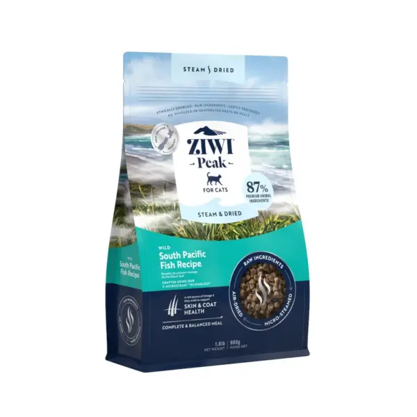 Karma dla kota ZIWI PEAK Steam&Dried Dzikie Ryby z Południowego Pacyfiku 800g Karma dla kota ZIWI PEAK Steam&Dried Dzikie Ryby z Południowego Pacyfiku 800g