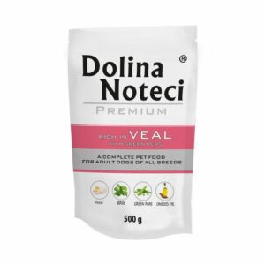 Karma dla psa DOLINA NOTECI cielęcina zielony groszek sasz. 500g