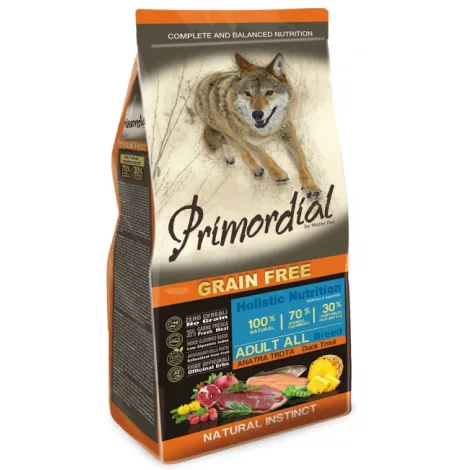 Karma dla psa PRIMORDIAL grain free pstrąg kaczka 2kg Karma dla psa PRIMORDIAL grain free pstrąg kaczka 2kg