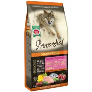 Karma dla psa PRIMORDIAL grain free puppy kurczak ryba 12kg