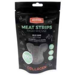 Przysmaki dla psa 4DOGS paski dziczyzna/poroże 100g