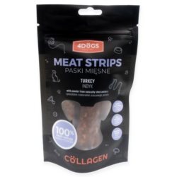Przysmaki dla psa 4DOGS paski indyk/poroże 100g
