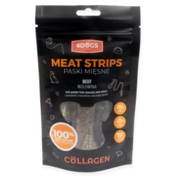Przysmaki dla psa 4DOGS paski wołowina/poroże 100g