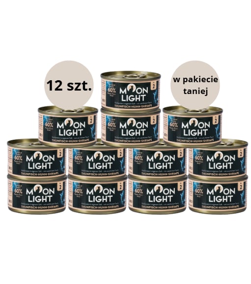 Karma dla kota MOONLIGHT DINNER tuńczyk kurczak krewetki 12x80g Karma dla kota MOONLIGHT DINNER tuńczyk kurczak krewetki 12x80g