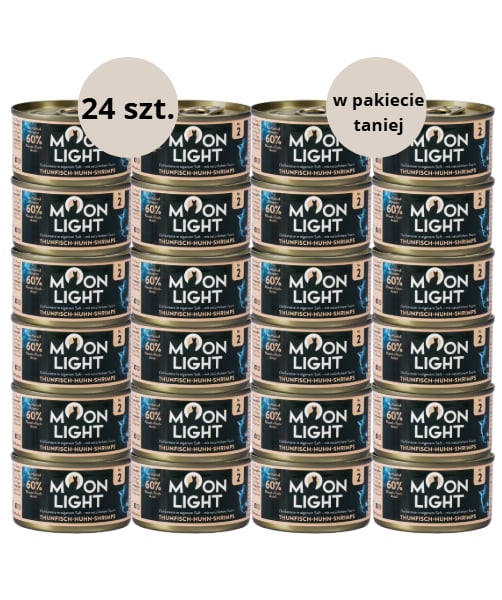 Karma dla kota MOONLIGHT DINNER tuńczyk kurczak krewetki 24x80g Karma dla kota MOONLIGHT DINNER tuńczyk kurczak krewetki 24x80g