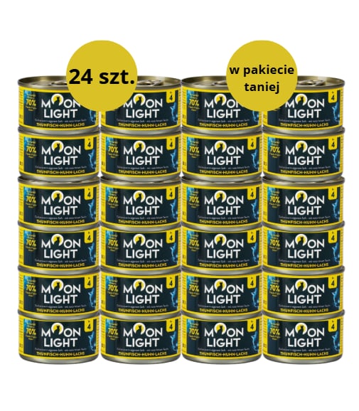 Karma dla kota MOONLIGHT DINNER tuńczyk kurczak łosoś 24x80g Karma dla kota MOONLIGHT DINNER tuńczyk kurczak łosoś 24x80g