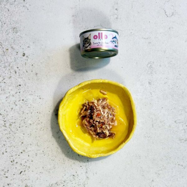 Karma dla kota OLLO tuńczyk kurczak łosoś w bulionie 70g