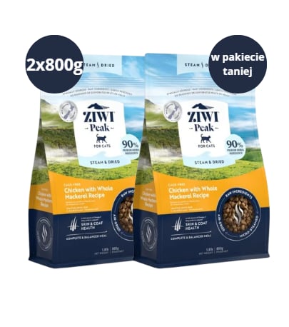Karma dla kota ZIWI PEAK Steam&Dried Kurczak z Makrelą 2x800g