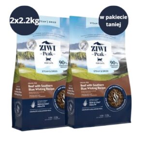 Karma dla kota ZIWI PEAK Steam&Dried Wołowina z Błękitkiem Południowym 2x2.2kg