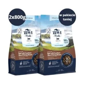 Karma dla kota ZIWI PEAK Steam&Dried Wołowina z Błękitkiem Południowym 2x800g