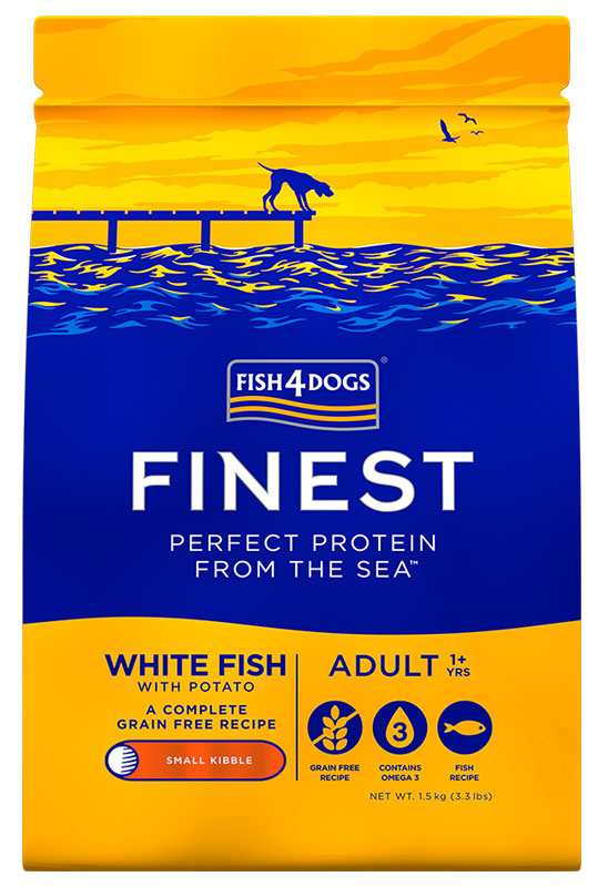Karma dla psa FISH4DOGS finest adult mini biała ryba 1.5kg