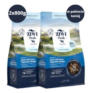 Karma dla psa ZIWI PEAK Steam&Dried Jagnięcina z Zielonymi Warzywami 2x800g