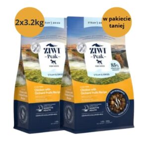 Karma dla psa ZIWI PEAK Steam&Dried Kurczak z Owocami 2x3.2kg