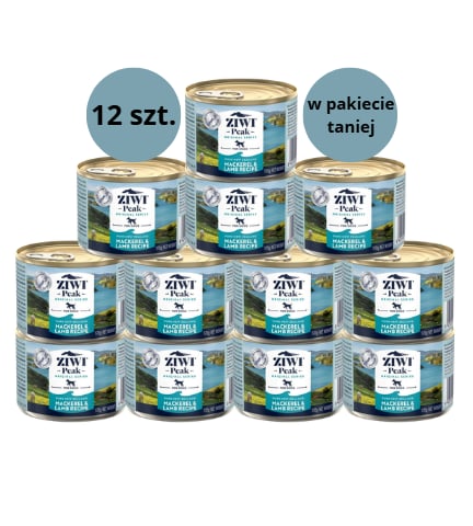 Karma dla psa ZIWI PEAK makrela jagnięcina 12 x 170g
