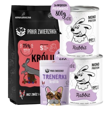 Króliczy BOX smaków dla psa PAKA ZWIERZAKA Króliczy BOX smaków dla psa PAKA ZWIERZAKA
