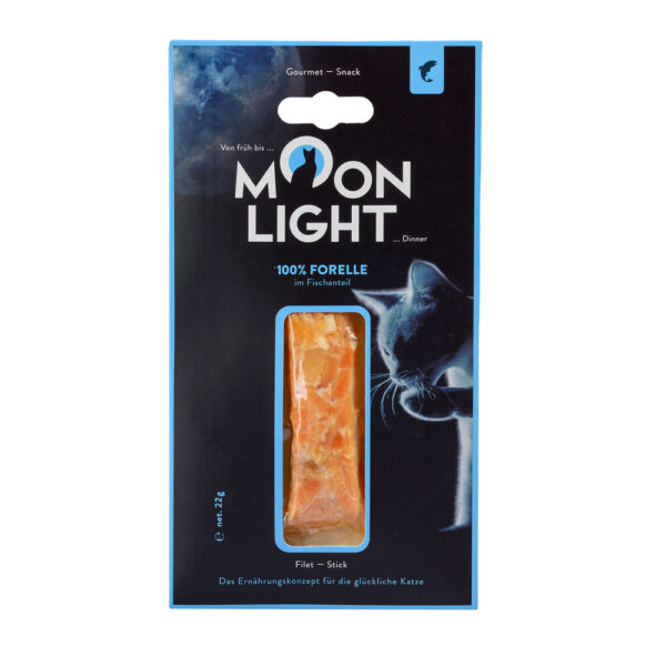 Przysmaki dla kota MOONLIGHT DINNER filet pstrąga 22g Przysmaki dla kota MOONLIGHT DINNER filet pstrąga 22g