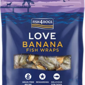 Przysmaki dla psa FISH4DOGS love banan ryba 100g