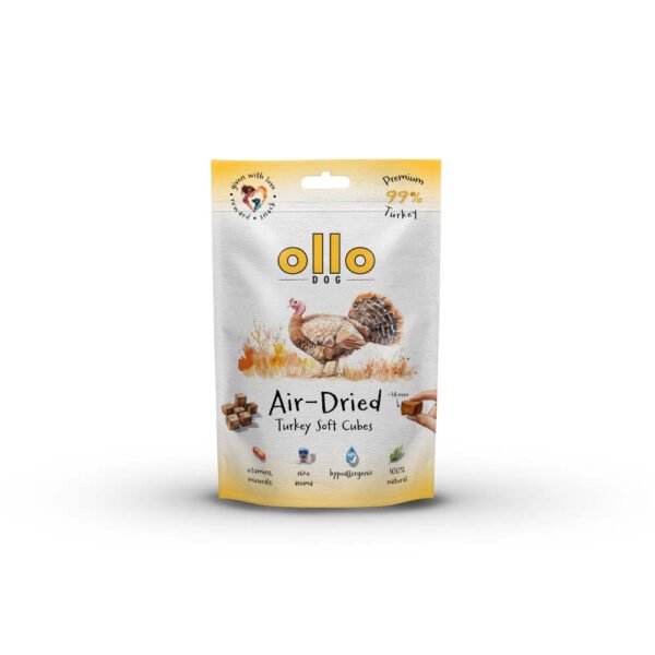 Przysmaki dla psa OLLO Air Dried soft cubes indyk 80g Przysmaki dla psa OLLO Air Dried soft cubes indyk 80g