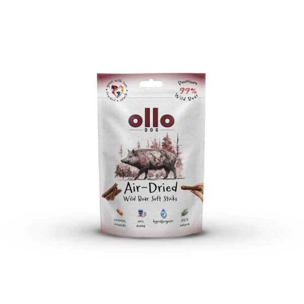 Przysmaki dla psa OLLO Air Dried strips dzik 80g Przysmaki dla psa OLLO Air Dried strips dzik 80g