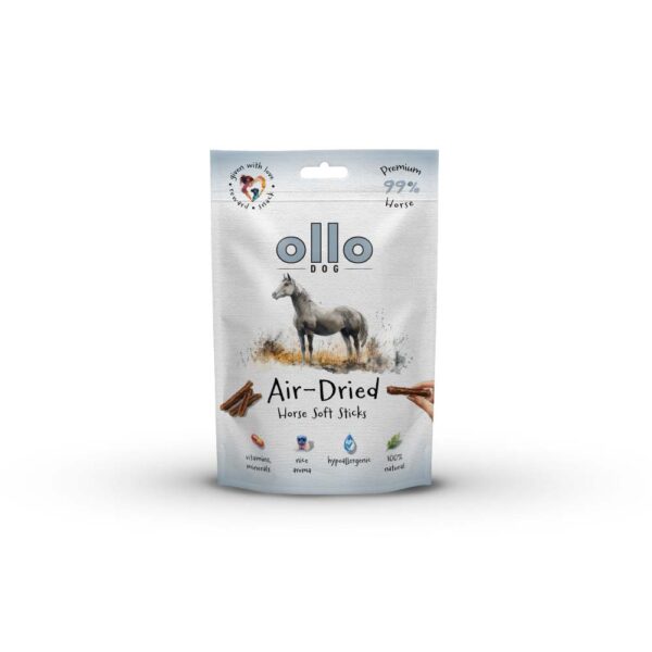 Przysmaki dla psa OLLO Air Dried strips konina 80g Przysmaki dla psa OLLO Air Dried strips konina 80g