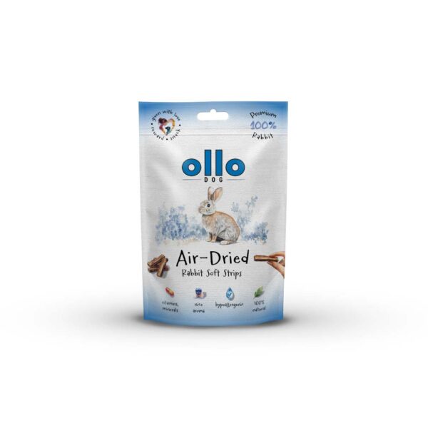 Przysmaki dla psa OLLO Air Dried strips królik 80g Przysmaki dla psa OLLO Air Dried strips królik 80g
