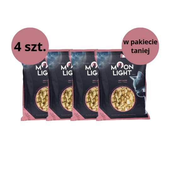 Zestaw 4 przysmaków dla kota MOONLIGHT DINNER liofilizowany łosoś 23g