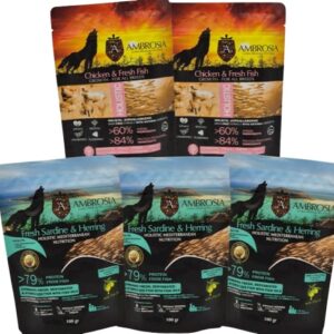 Zestaw próbek karmy dla psa puppy AMBROSIA 5 x 100g