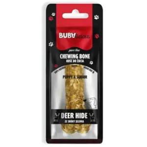 Przysmaki dla psa BUBA pure line kość do żucia puppy senior skóra jelenia 12cm