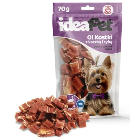Przysmaki dla psa IDEAPET kostka z kaczki i ryby 70g Przysmaki dla psa IDEAPET kostka z kaczki i ryby 70g