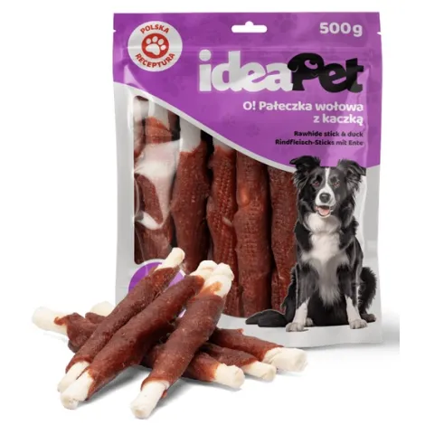Przysmaki dla psa IDEAPET pałeczki wołowe z kaczką 30cm 500g