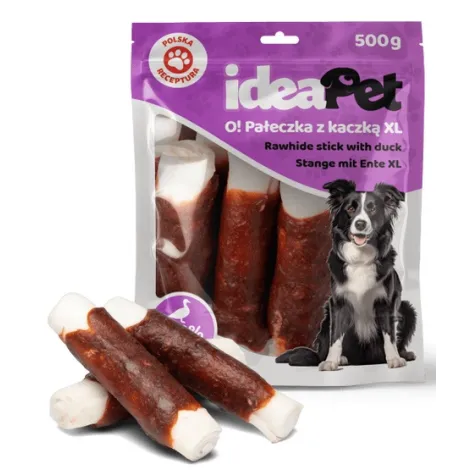Przysmaki dla psa IDEAPET pałeczki z kaczki XL 500g Przysmaki dla psa IDEAPET pałeczki z kaczki XL 500g